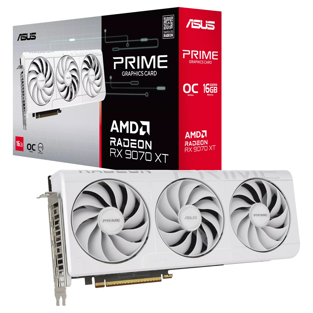 ASUS PRIME Radeon RX 9070XT 16GB PRIME-RX9070XT-O16G-WHITE GDDR6 256Bit Ekran Kartı