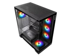 XPG Invader X Siyah ARGB USB 3.2 ATX Mid-Tower Kasa INVADERXMT-BKCWW