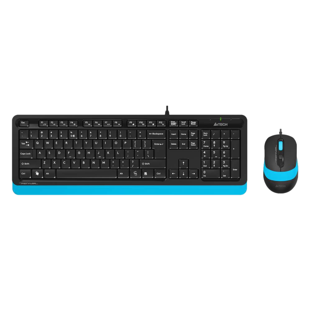 A4 TECH F1010 Q Türkçe Siyah/Mavi Multimedya Set (Klavye-Mouse) F1010-MAVI-
