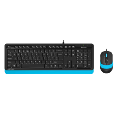 A4 TECH F1010 Q Türkçe Siyah/Mavi Multimedya Set (Klavye-Mouse) F1010-MAVI-