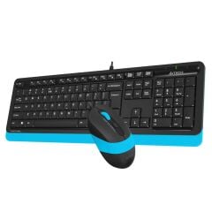 A4 TECH F1010 Q Türkçe Siyah/Mavi Multimedya Set (Klavye-Mouse) F1010-MAVI-