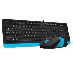 A4 TECH F1010 Q Türkçe Siyah/Mavi Multimedya Set (Klavye-Mouse) F1010-MAVI-