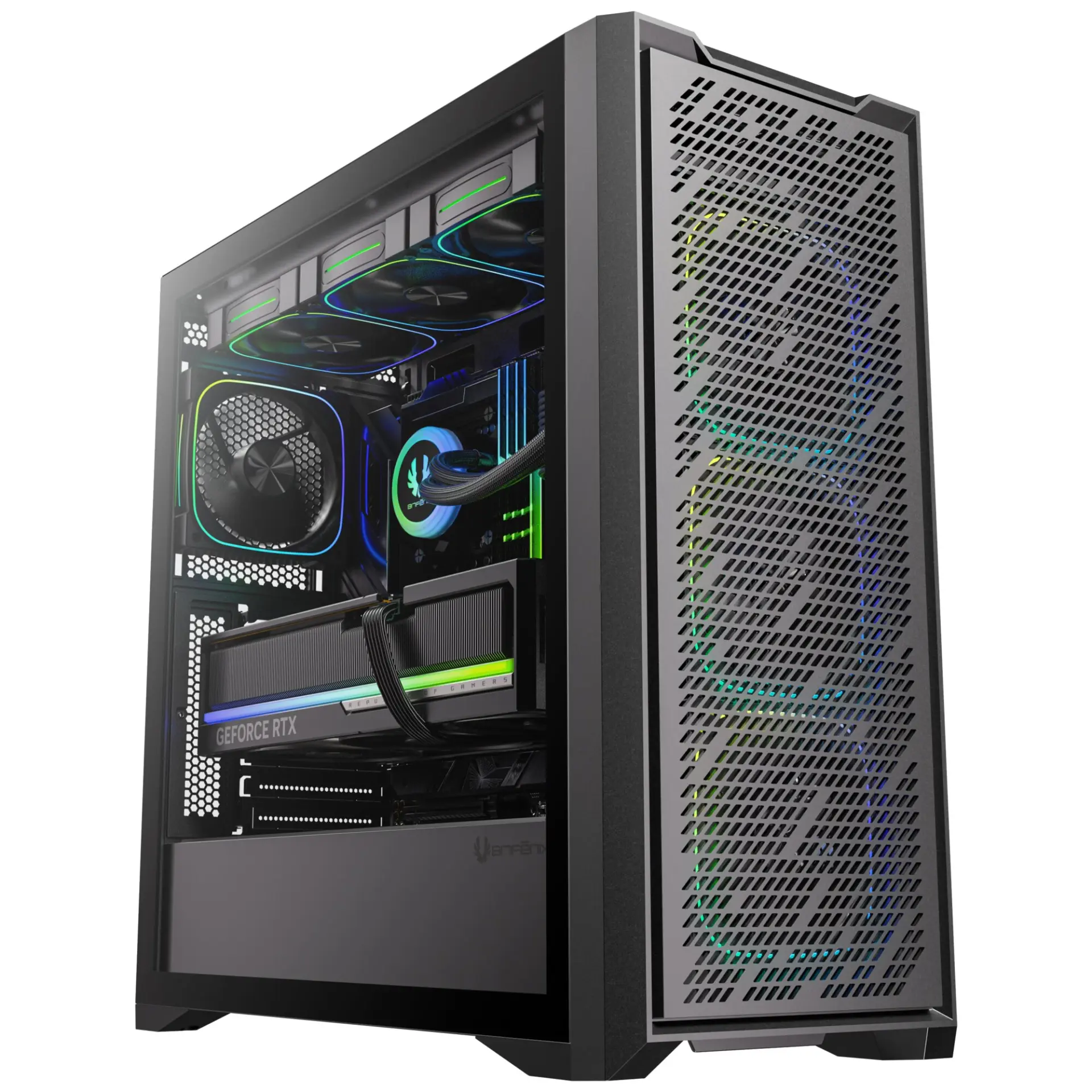 BITFENIX Sepii Black 750W 80+ Bronze PSU 4x120mm FRGB Fan ATX Temperli Cam Siyah Gaming Kasa