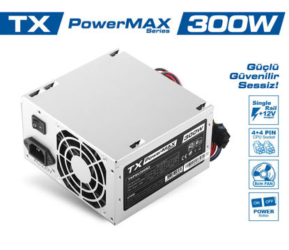 TX PowerMAX 300W 2xSATA, 2xIDE Bilgisayar Güç Kaynağı resmi