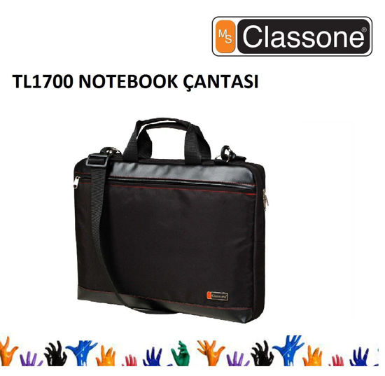CLASSONE 17" Toploading Serisi Siyah Notebook Çantası resmi