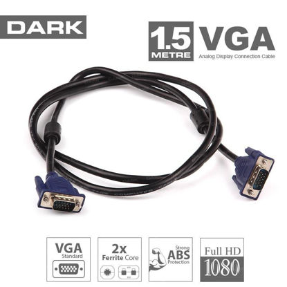 DARK 1.5m Ferrit Core EMI/RFI Filtreli VGA Kablo DK-CB-VGA150 resmi