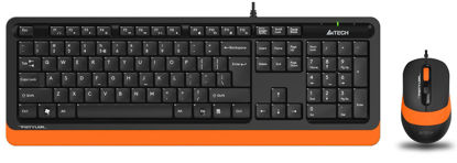 A4 TECH F1010 Q Türkçe Siyah/Turuncu Multimedya Set (Klavye-Mouse) resmi