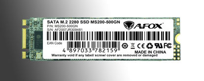 AFOX MS200-500GN SSD 500GB M.2 2280 SATA3 560-500MB/S 3D TLC resmi