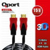QPORT Q-HDMI15 15M HDMI KABLO 1.4V 3D ALTIN UCLU resmi