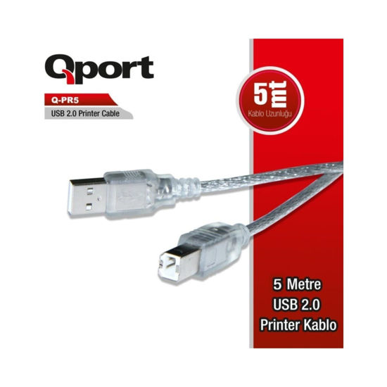 QPORT Q-PR5 USB 2.0 5 MT Printer Kablosu resmi