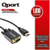 QPORT Q-HVG18 Hdmı To Vga 1,8 Metre Çevirici Kablo resmi