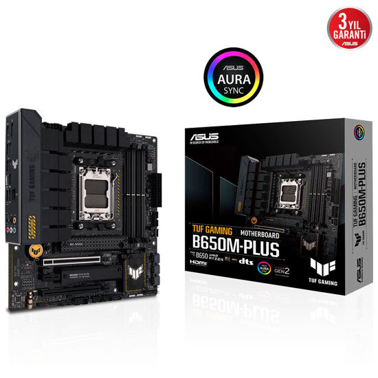 ASUS TUF GAMING B650M-PLUS AMD B650 AM5 DDR5 6400 DP HDMI 2X M2 USB3.2 AURA RGB 2.5GBIT LAN MATX resmi