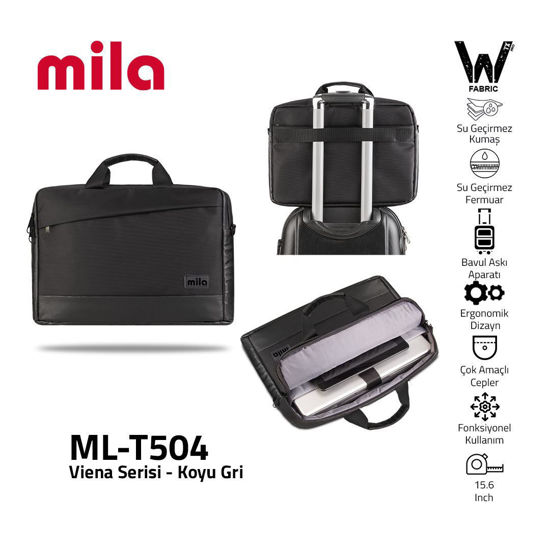 CLASSONE Mila ML-T504 Viena Serisi 15.6 Su Geçirmez Kumaş Laptop Notebook Çanta resmi